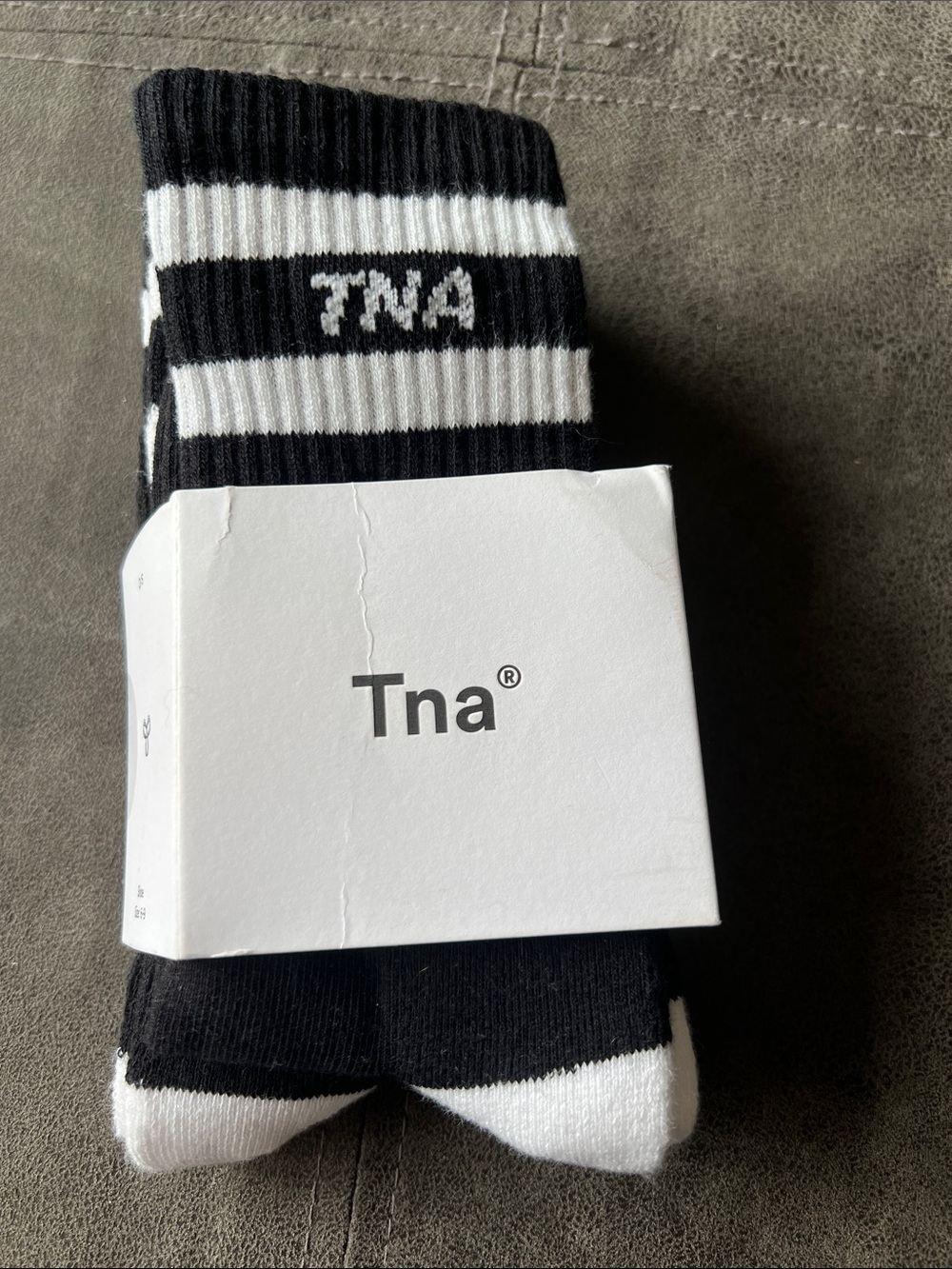 NEW! TNA Black & White Striped Crew Socks. 3 pair. O/S (shoe size 6-9)
